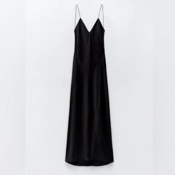 ZARA SATIN SLIP DRESS - Picture 3 of 6